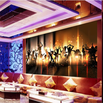 热舞个性壁纸 来图订制大型3D壁画 KTV酒吧舞厅背景墙纸 炫光剪影