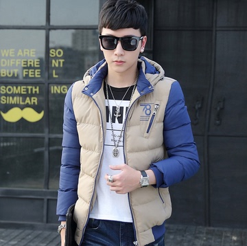2RZ 韩版男装男式男士立领冬季外套外穿青春流行加厚连帽潮棉服