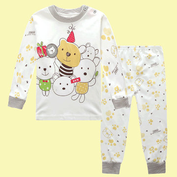 厂家批发2015新款儿童卡通纯棉保暖内衣套装中大童棉毛衫