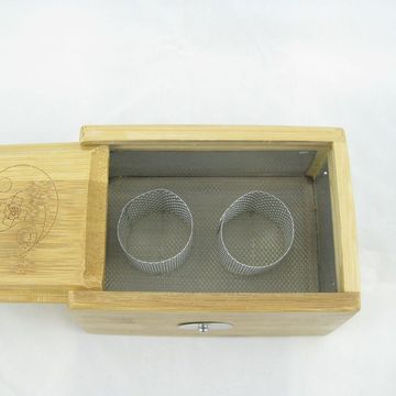 双柱艾灸盒 两孔温灸盒艾灸器具 竹制艾草盒 艾条盒双柱竹灸盒