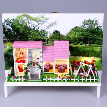 diy小屋 甜蜜小天地 手工建筑模型拼装房创意玩具生日礼物 送女生