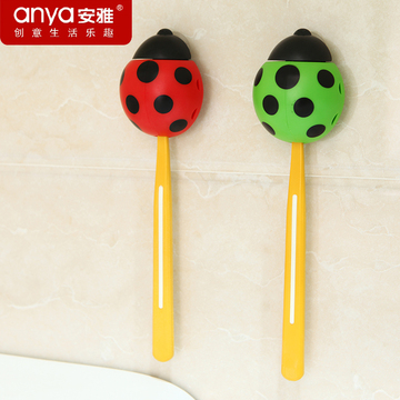 安雅卡通牙刷架 创意蜜蜂瓢虫吸壁式牙刷架 浴室卫生间吸盘牙刷架