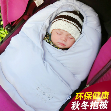 sweeby新生儿秋冬季抱被婴儿包被外出防风防踢宝宝睡袋纯棉加厚款
