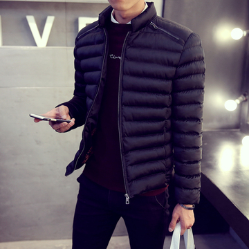 2015冬装新款韩版时尚青春潮棉服男士拉链棉衣休闲休身户外外套