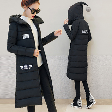 2015新款冬天带帽加长款棉服超长加厚过膝棉衣女韩版毛球冬装外套