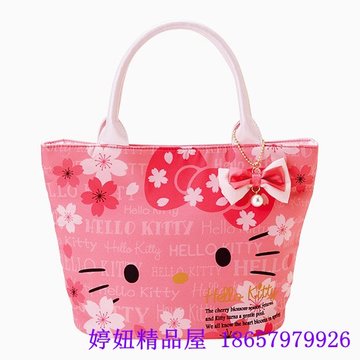 预定日本SANRIO专柜正品HELLO KITTY 凯蒂猫樱花盛开圣诞手提拎包