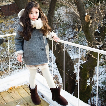童装女童冬装2015新款外套儿童棉服韩版休闲开衫连帽羊羔绒棉衣