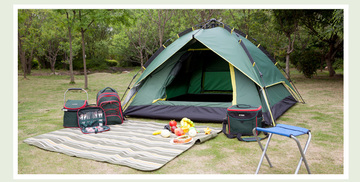 户外全自动防雨双层帐篷双人3-4人家庭套装套餐野外露营