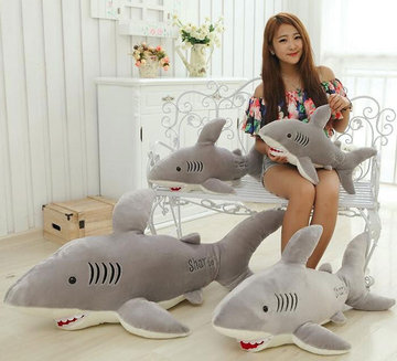 【包邮】超大号大白鲨毛绒玩具公仔 创意大鲨鱼 儿童生日女友礼物