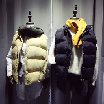 2015冬季新款韩国加厚面包服棉衣立领无袖马甲外套短款棉马夹女