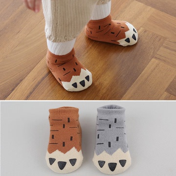 15冬新款 韩国儿童脚爪加厚保暖纯棉毛圈小中筒袜 宝宝婴儿超厚袜