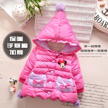 2015新款韩版女童小童米奇小棉袄保暖外套特价