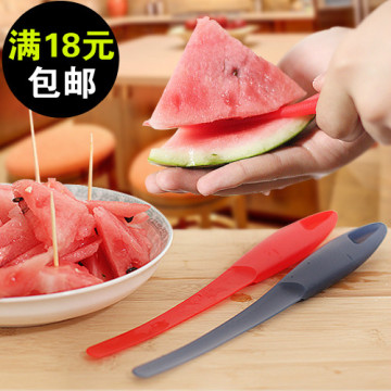 日本 创意塑料水果刀 厨房多功能圆头带锯齿儿童西瓜刀瓜果刀