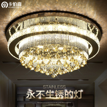 led 客厅灯圆形水晶主卧室灯具温馨现代简约客厅吸顶灯创意餐厅灯
