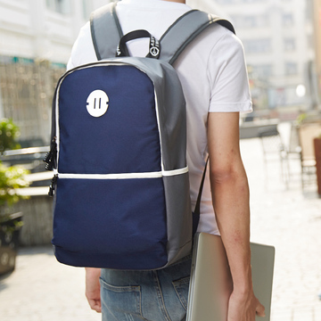 智纳韩版休闲背包男双肩包 运动旅行包中学生书包女 旅游包电脑包