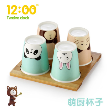 韩国创意陶瓷杯子家用水杯卡通可爱水具套装个性骨瓷咖啡杯马克杯