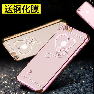 iphone6plus手机壳5.5苹果6硅胶保护套4.7透明防摔壳6s奢华水钻女