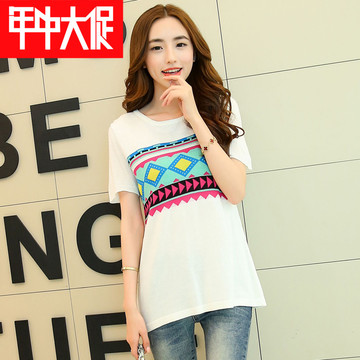 韩版新款亚麻天丝棉圆领短袖T恤女夏季修身打底衫包邮