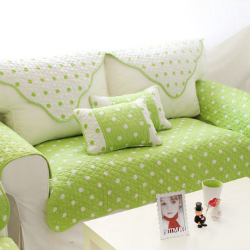 绿色沙发巾全包简约现代客厅全棉三人沙发垫子布艺四季田园沙发套