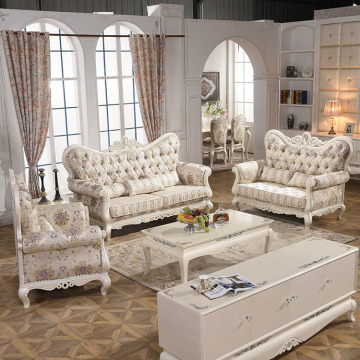 新款欧式布艺沙发新古典简约实木沙发高档珍珠白沙发客厅家具组合