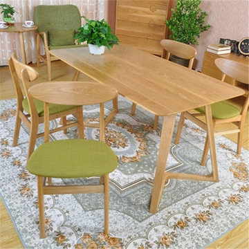 实木蝴蝶椅 北欧橡木餐椅 创意咖啡厅靠背休闲书桌椅布艺实木椅子