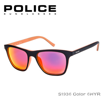 新款警察Police正品太阳镜 个性复古橘红色休闲墨镜S1936