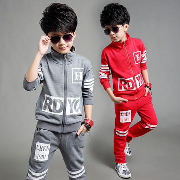 童装男童套装2015中大童秋款卫衣两件套儿童运动服休闲韩版套装