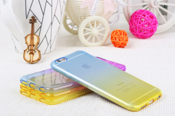 iphone6/6plus手机壳超薄渐变色手机套5.5/4.7寸透明硅胶壳软壳