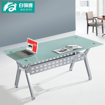 钢化玻璃办公桌椅组合新款时尚简约现代老板经理主管大班桌电脑桌
