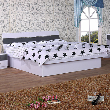 简约现代板式床宜家高箱床 储物床 1.5米双人床 1.8米气动床 特价