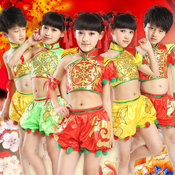 新款六一民族幼儿童舞蹈衣服表演出服装少儿藏族头饰藏服女童套裙