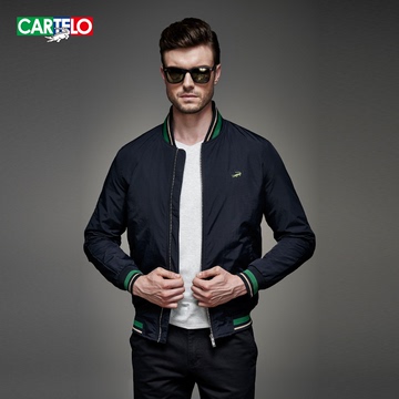cartelo鳄鱼2015春装新款jacket 男装外套休闲棒球领修身男士夹克