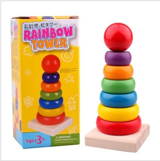 慧童七色彩虹塔 叠叠圈婴儿童益智积木积早教玩具环保无味