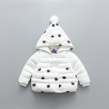冬装新款宝宝女童羽绒服儿童加厚带帽外套婴儿