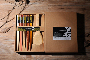 包邮 日本高级定制筷勺组合 礼盒装 5双木头筷子+1个木头勺子