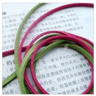 DIY手工3MM麂皮绒多色韩国绒带绳条仿牛皮扁皮绳编织项链手链绳