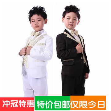 特价韩版儿童西装男套装 男童花童礼服男童演出服男孩小西服7件套