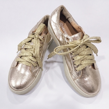 2016新款低帮金色银色爆裂纹系带简约小单鞋百搭平底运动休闲女鞋