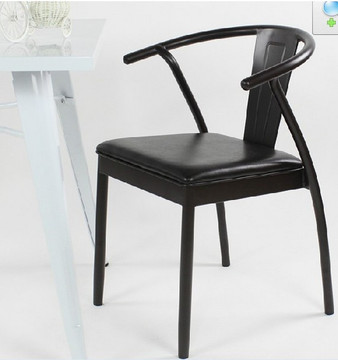 美式休闲餐椅儿童椅宝宝餐椅高脚椅铁艺椅靠背扶手创意餐厅Y椅子