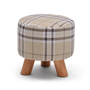 木帆 日式小圆凳换鞋凳 北欧布艺可拆洗小凳子创意实木矮凳