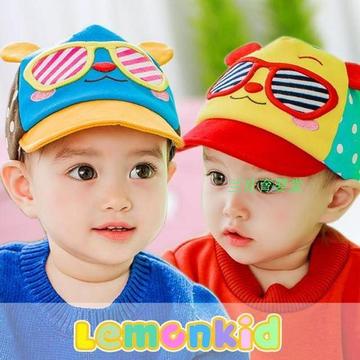 韩国新款儿童帽 休闲宝宝男女儿童软帽檐帽子 小熊眼睛可爱棒球帽
