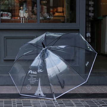 纯白色透明伞加厚 舞蹈道具透明雨伞 婚礼道具伞创意批发定做LOGO