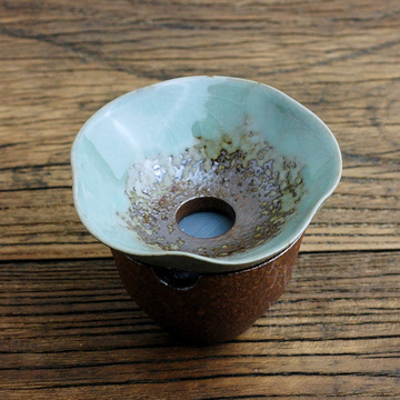 【知器】 粗陶茶漏 日式窑变陶瓷茶滤 功夫茶具配件 滤茶器