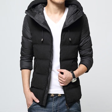 2015冬季韩版修身连帽棉衣男士棉服棉袄加厚外套青年时尚潮流外衣