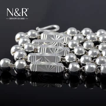 NR纯银 六角筒 项链s990 秋季新款 日韩版 冬季 男士 足银 项链