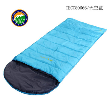 探路者睡袋户外野营防风保暖信封式单人棉睡袋可收纳TECC80666