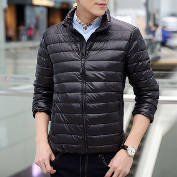 2015新款冬季短款轻薄款男士羽绒服立领青年男款韩版修身外套潮