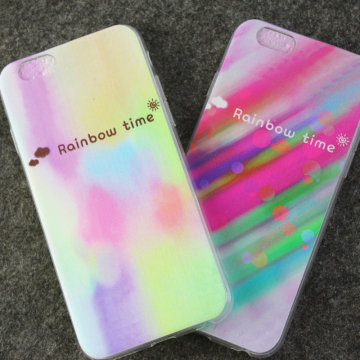 韩国 彩虹渐变 iPhone6plus手机壳 6硅胶苹果5S手机壳外壳软套