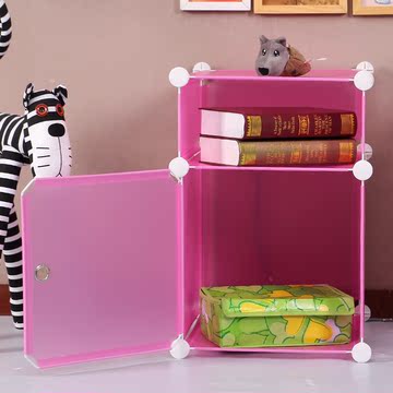简易床头柜 现代简约床边柜小型 创意组装塑料角柜收纳储物柜