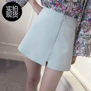 2016 春夏新款个性时尚侧拉链设计百搭修身显瘦包臀短裙半身裙